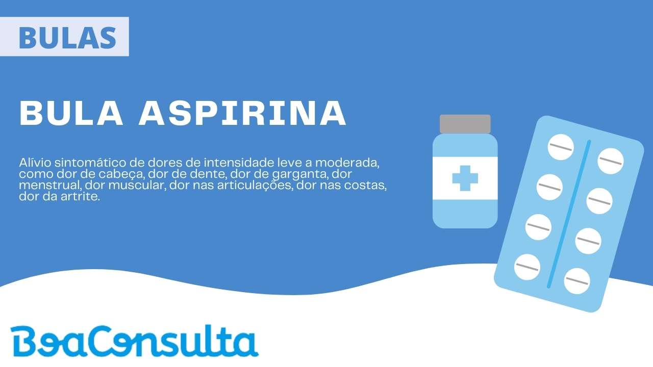 Bula do medicamento Aspirina.