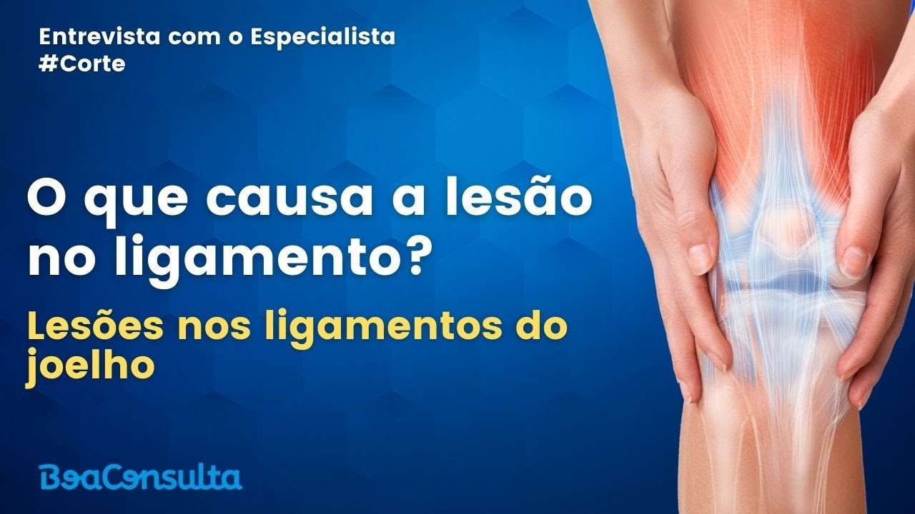 Médico explicando o que causa lesão no ligamento do joelho.